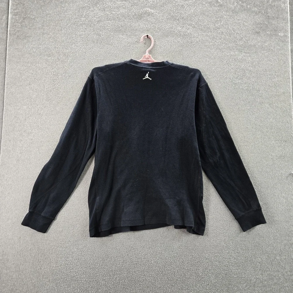 Jordan Men Sweatshirt XL Black Brooklyn Embroidered Jumpman Logo Thermal Knit‎